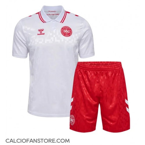 Maglia Calcio Danimarca Seconda Divisa Bambino Europei 2024 Manica Corta (+ pantaloncini)